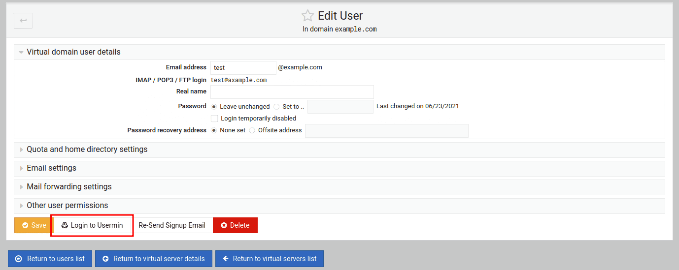 Login To Usermin
