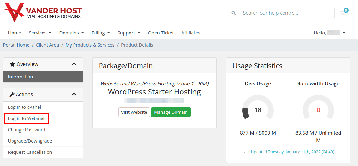 Login To Webmail from cPanel
