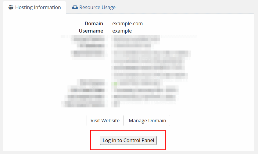WordPress Virtualmin Login To Control Panel